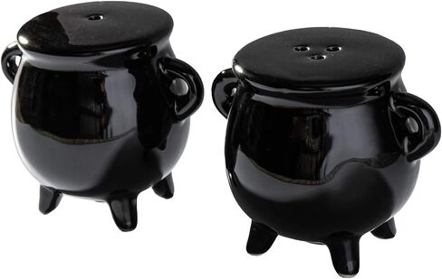 Summit Collection Witches Cauldron Black Magic Spell Potion Ceramic Salt and Pepper Shaker Set 2.4 inches Tall in Saudi Arabia