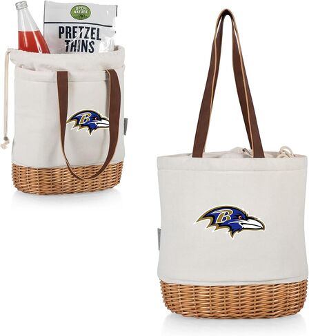 PICNIC TIME NFL Miami Dolphins Pico Willow وسلة غداء معزولة من القماش، قماش طبيعي، (قماش طبيعي) in Saudi Arabia