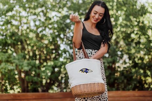 PICNIC TIME NFL Miami Dolphins Pico Willow وسلة غداء معزولة من القماش، قماش طبيعي، (قماش طبيعي) in Saudi Arabia