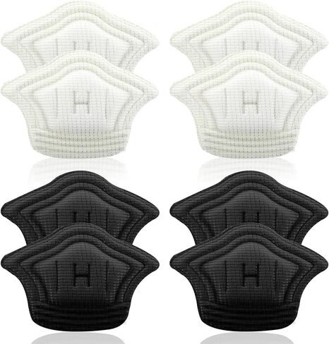 WLLHYF 4 Pairs Heel Pads Inserts Grips Liner for Loose Shoes Self-Adhesive Heel Back Protector Cushion Insoles for Women Men Shoes Too Big Anti Blister Rubbing Slipping, Thickness 10mm(Black+Apricot) in Saudi Arabia