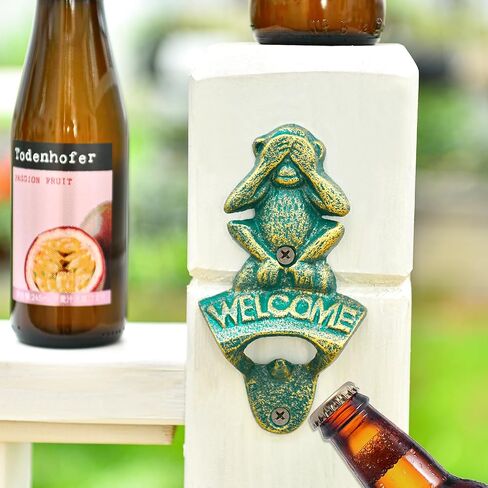 Sungmor Cast Iron Beer Bottle Opener, Vintage Wall Mounted Cool Bottle Opener, 5.7" Funny Monkey Shaped Bottle Cap Opener for Home Kitchen Bar Garage, Unique Gift for Beer Lovers in Saudi Arabia