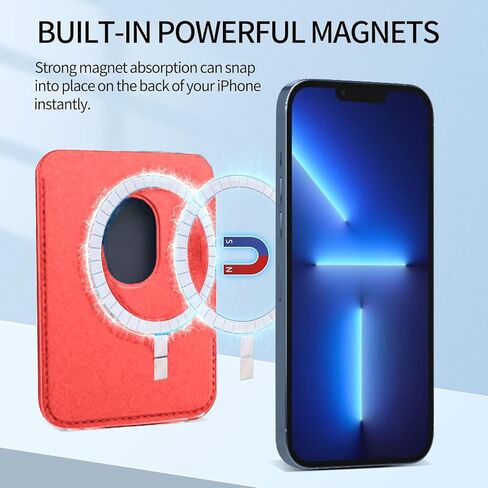 حامل محفظة مغناطيسي Mhvewi متوافق مع سلسلة iPhone 15/14/13/12 وحافظة Magsafe، تعديل الزاوية، تخزين 1-2 بطاقة، محفظة iPhone جلدية مغناطيسية، أسود in Kuwait