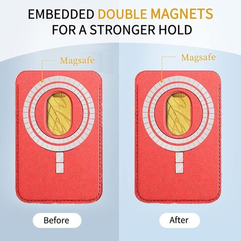 حامل محفظة مغناطيسي Mhvewi متوافق مع سلسلة iPhone 15/14/13/12 وحافظة Magsafe، تعديل الزاوية، تخزين 1-2 بطاقة، محفظة iPhone جلدية مغناطيسية، أسود in Kuwait