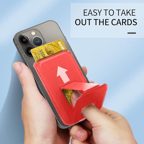 حامل محفظة مغناطيسي Mhvewi متوافق مع سلسلة iPhone 15/14/13/12 وحافظة Magsafe، تعديل الزاوية، تخزين 1-2 بطاقة، محفظة iPhone جلدية مغناطيسية، أسود in Kuwait