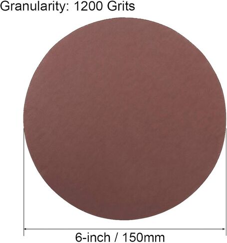 uxcell 6" PSA Sanding Discs 1200 Grit Self Stick Aluminum Oxide Sandpaper for Random Orbital Sander Wood Metal Dry Polishing 10pcs in Saudi Arabia