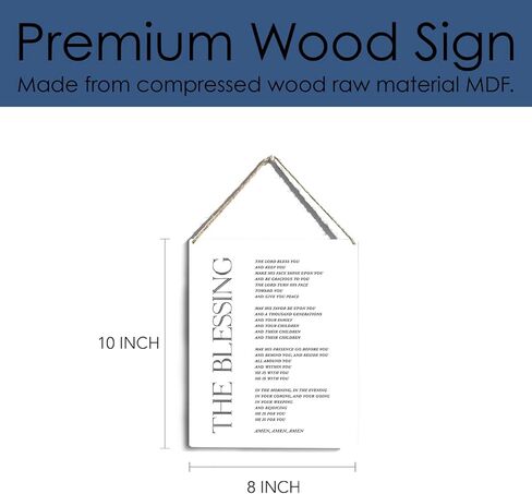 ملهمة نعمة الرب الكتاب المقدس الآية الخشبية علامة ريفية أرقام 6: 24-26 لوحة معلقة خشبية مسيحية لتزيين جدار المنزل 8 × 10 بوصة الحاضر in Kuwait
