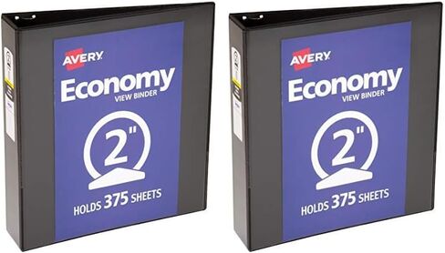Avery Economy View 3 Ring Binder, 2" Round Rings, 1 Black Binder (05781) in Saudi Arabia