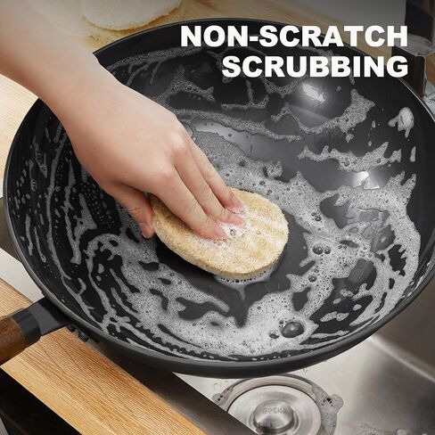 JOYMOOP Loofah Dish Sponges, Natural Dishwashing Sponges for Kitchen, Kitchen Scrubber Loofahs - 12 Pack in Saudi Arabia