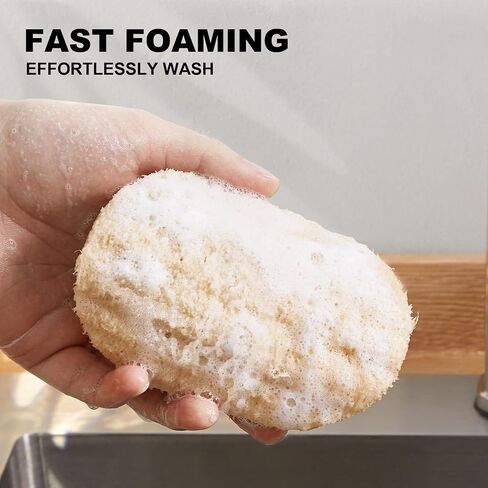 JOYMOOP Loofah Dish Sponges, Natural Dishwashing Sponges for Kitchen, Kitchen Scrubber Loofahs - 12 Pack in Saudi Arabia
