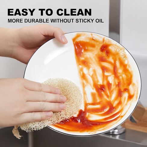 JOYMOOP Loofah Dish Sponges, Natural Dishwashing Sponges for Kitchen, Kitchen Scrubber Loofahs - 12 Pack in Saudi Arabia