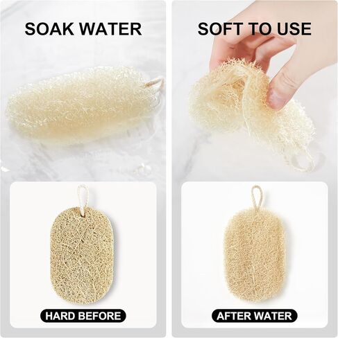 JOYMOOP Loofah Dish Sponges, Natural Dishwashing Sponges for Kitchen, Kitchen Scrubber Loofahs - 12 Pack in Saudi Arabia