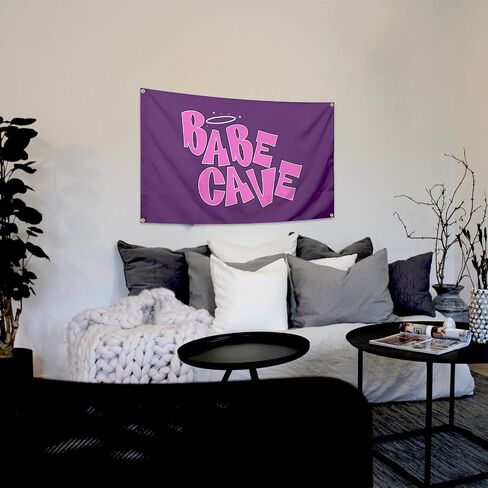 oalwvei Art Tapestry Wall Hanging For Living Room Bedroom Dorm Purple Babe Cave Banner With 4 Brass Grommets 3X5 FT in Saudi Arabia