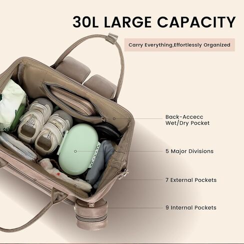 حقيبة ظهر للحفاضات - جلد نباتي، حقيبة سفر مضادة للماء للأطفال مع وسادة تغيير الحفاضات، حقيبة اللهاية، جيب للسرقة، كبيرة 35 لتر، هدايا استحمام الطفل للأم والأب، أسود in Kuwait