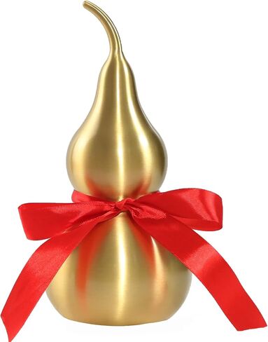 Feng Shui Chinese Brass Wu Lou Gourd,Treasure Statue Home Decoration Table Bookshelf Ornaments,Fortune Protection,Bring You Good Luck,Safty,Healthy,Success,9.84inch Tall,Full Brass in Saudi Arabia
