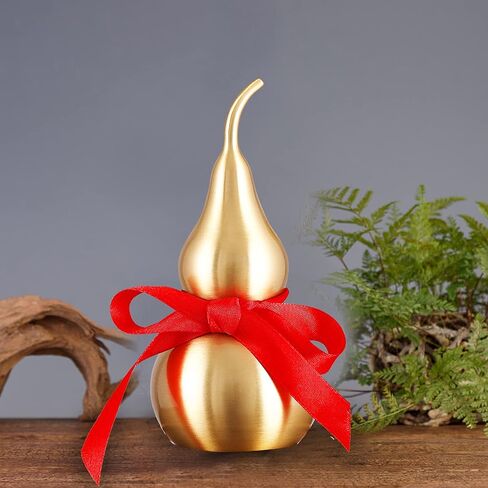Feng Shui Chinese Brass Wu Lou Gourd,Treasure Statue Home Decoration Table Bookshelf Ornaments,Fortune Protection,Bring You Good Luck,Safty,Healthy,Success,9.84inch Tall,Full Brass in Saudi Arabia