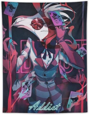 CooolTapestry Hazbin Anime Hotel Tapestry Angel Dust Aesthetic Tapestry for Bedroom Aesthetic Tapestries Wall Decor Hanging for Living Room 30""x40"", style-1-1 in Saudi Arabia