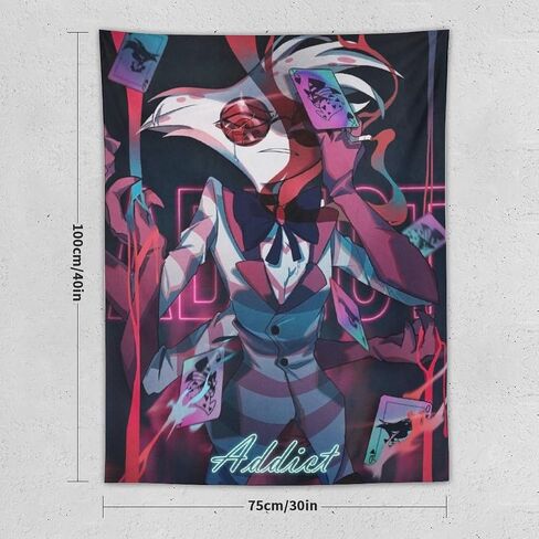 CooolTapestry Hazbin Anime Hotel Tapestry Angel Dust Aesthetic Tapestry for Bedroom Aesthetic Tapestries Wall Decor Hanging for Living Room 30""x40"", style-1-1 in Saudi Arabia