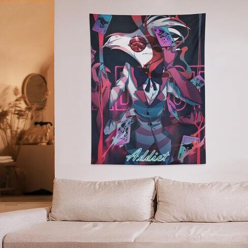 CooolTapestry Hazbin Anime Hotel Tapestry Angel Dust Aesthetic Tapestry for Bedroom Aesthetic Tapestries Wall Decor Hanging for Living Room 30""x40"", style-1-1 in Saudi Arabia