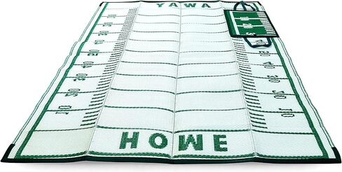 سجادة يدوية من Camco مقاس 5x6-1/2 بوصة مع حزام | مثالية للنزهات والشواطئ والرحلات والنزهات | مقاوم للطقس | طباعة ملعب كرة القدم (42819) in Kuwait