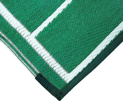 سجادة يدوية من Camco مقاس 5x6-1/2 بوصة مع حزام | مثالية للنزهات والشواطئ والرحلات والنزهات | مقاوم للطقس | طباعة ملعب كرة القدم (42819) in Kuwait