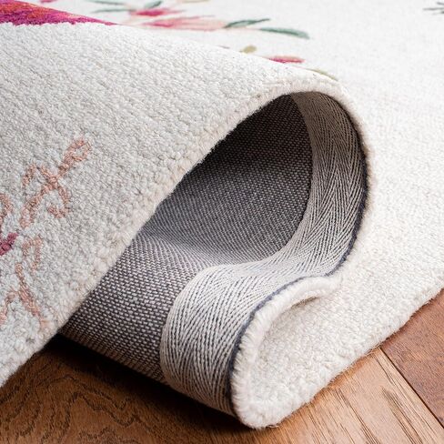 SAFAVIEH Blossom Collection Runner Rug - 2'3" x 8', Pink & Ivory, Handmade Wool, Ideal for High Traffic Areas in Living Room, Bedroom (BLM575U) in Saudi Arabia