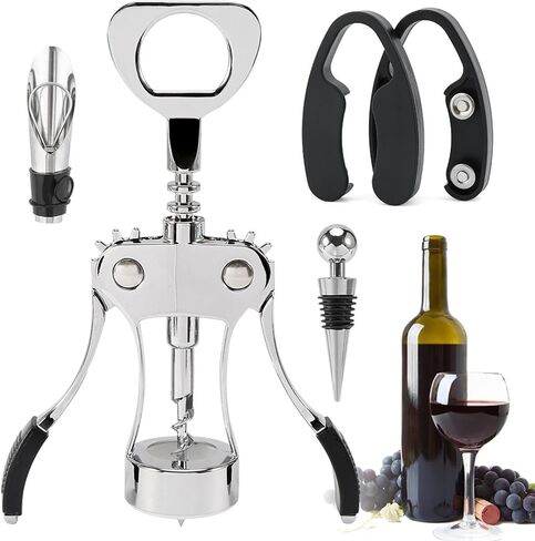 فتاحة زجاجات النبيذ، مفتاح الجناح، فتاحة النبيذ الفاخرة، مجموعة مزيل زجاجات النبيذ وفتاحة الفلين متعددة الوظائف للمطبخ المنزلي in Kuwait