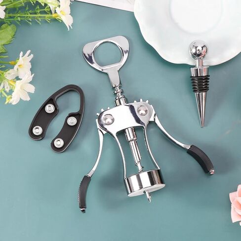 فتاحة زجاجات النبيذ، مفتاح الجناح، فتاحة النبيذ الفاخرة، مجموعة مزيل زجاجات النبيذ وفتاحة الفلين متعددة الوظائف للمطبخ المنزلي in Kuwait