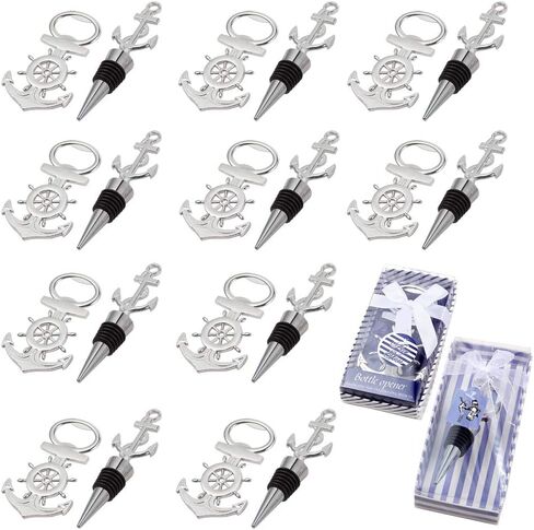 MDLUU 20 Pcs Anchor Bottle Stopper Bottle Opener Return Gifts, Party Favors, Nautical Theme Decor for Baby Shower Wedding Birthday in Kuwait
