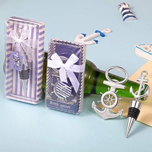 MDLUU 20 Pcs Anchor Bottle Stopper Bottle Opener Return Gifts, Party Favors, Nautical Theme Decor for Baby Shower Wedding Birthday in Kuwait