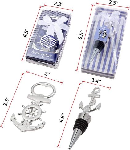 MDLUU 20 Pcs Anchor Bottle Stopper Bottle Opener Return Gifts, Party Favors, Nautical Theme Decor for Baby Shower Wedding Birthday in Kuwait