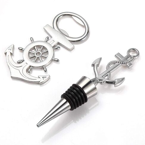 MDLUU 20 Pcs Anchor Bottle Stopper Bottle Opener Return Gifts, Party Favors, Nautical Theme Decor for Baby Shower Wedding Birthday in Kuwait