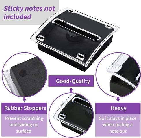 EOOUT Sticky Note Holder, 3x3 Inches, Sticky Note Dispenser, Black Pop-up Note Holder, Self-Stick Note Pad for Office Home Classroom Desk Supplies in Saudi Arabia