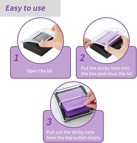 EOOUT Sticky Note Holder, 3x3 Inches, Sticky Note Dispenser, Black Pop-up Note Holder, Self-Stick Note Pad for Office Home Classroom Desk Supplies in Saudi Arabia