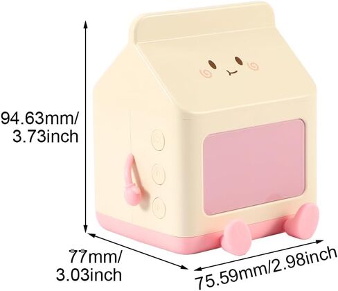 ساعة منبه من كرتونة الحليب من KASCLINO، ساعة منبه بشاشة LED، ساعة رقمية مزخرفة لسطح المكتب، ساعة العد التنازلي للاستيقاظ مع كابل بيانات (وردي) in Kuwait