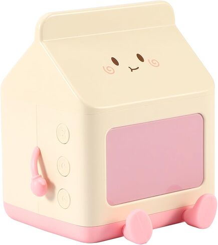 ساعة منبه من كرتونة الحليب من KASCLINO، ساعة منبه بشاشة LED، ساعة رقمية مزخرفة لسطح المكتب، ساعة العد التنازلي للاستيقاظ مع كابل بيانات (وردي) in Kuwait