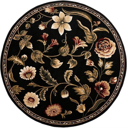 سجادة Home Dynamix Optimum Amell التقليدية ذات الأزهار، 8 أقدام، أسود/بورجوندي in Kuwait