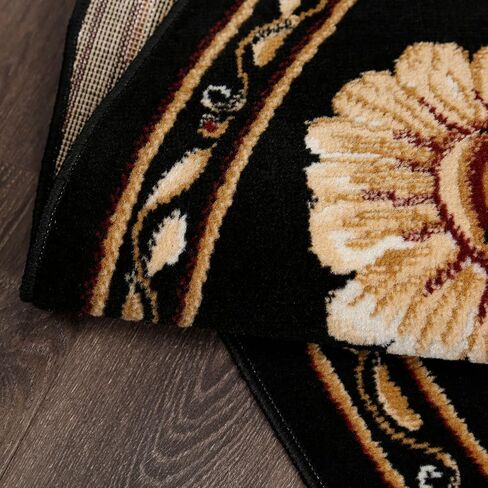 سجادة Home Dynamix Optimum Amell التقليدية ذات الأزهار، 8 أقدام، أسود/بورجوندي in Kuwait