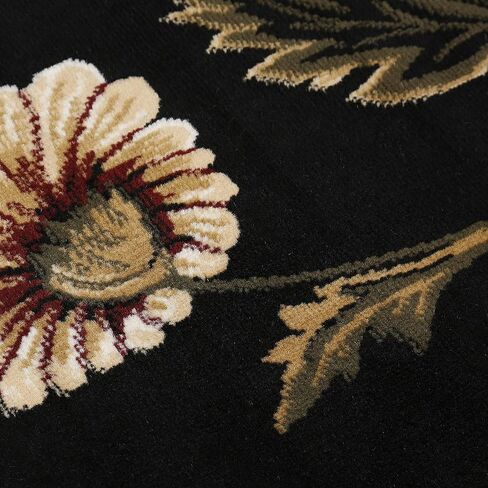 سجادة Home Dynamix Optimum Amell التقليدية ذات الأزهار، 8 أقدام، أسود/بورجوندي in Kuwait