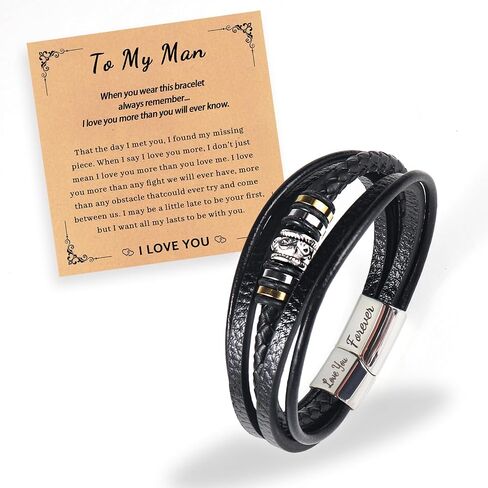 To My Son Bracelet From Mom Mother and Son Forever Linked Together Braided Leather Bracelet Handmade Mens Bracelet Leather Birthday Gift For Son From Mom (B) in Saudi Arabia