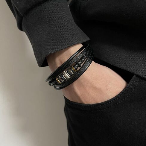 To My Son Bracelet From Mom Mother and Son Forever Linked Together Braided Leather Bracelet Handmade Mens Bracelet Leather Birthday Gift For Son From Mom (B) in Saudi Arabia