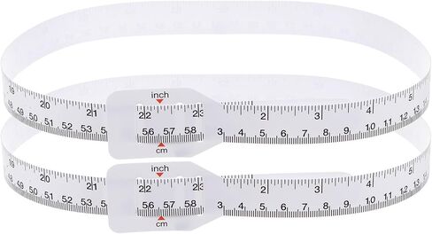 HARFINGTON 2Pcs Head Circumference Tape 24"(60cm) Flat Plastic Measuring Rule Measure for Child Head Arm Circumference, White in Saudi Arabia
