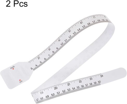 HARFINGTON 2Pcs Head Circumference Tape 24"(60cm) Flat Plastic Measuring Rule Measure for Child Head Arm Circumference, White in Saudi Arabia