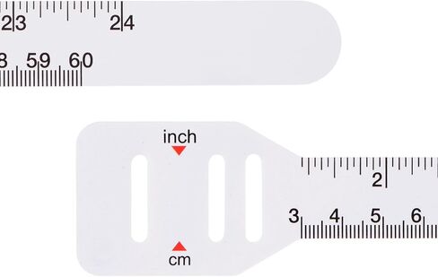 HARFINGTON 2Pcs Head Circumference Tape 24"(60cm) Flat Plastic Measuring Rule Measure for Child Head Arm Circumference, White in Saudi Arabia