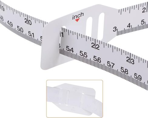 HARFINGTON 2Pcs Head Circumference Tape 24"(60cm) Flat Plastic Measuring Rule Measure for Child Head Arm Circumference, White in Saudi Arabia