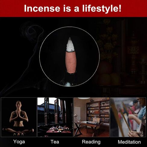 30 Mins Backflow Incense Cones, 16 Pcs Gift Box Package 30 Minutes Long Burning Time Extra Large Natural Sandalwood Smoke Waterfall Effect (30 Mins 16 Pcs Sandalwood Scent) in Saudi Arabia