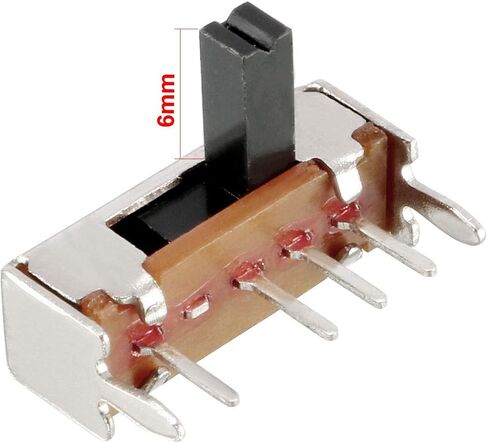 Uxcell 50 قطعة 6 مللي متر مفتاح منزلق أفقي SP3T 1P3T 4 محطات PCB لوحة الإغلاق in Saudi Arabia