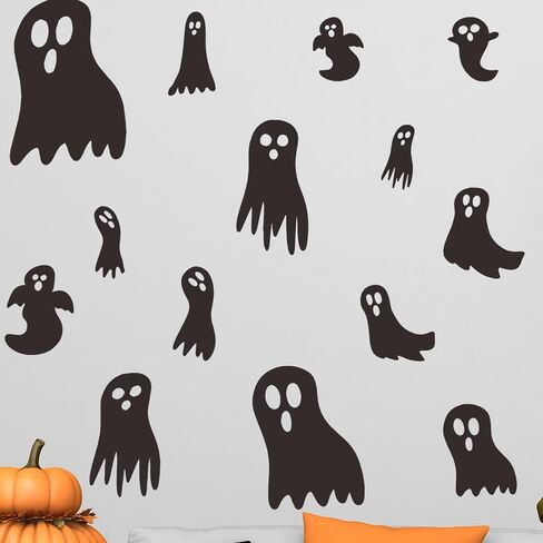 Happy Halloween Wall Stickers Halloween Decoration Stickers for Halloween Eve Party Supplies Halloween Wall Decals DIY Window Art Decoration Halloween Wall Decor Spider Bats Sticker in Saudi Arabia