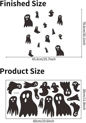 Happy Halloween Wall Stickers Halloween Decoration Stickers for Halloween Eve Party Supplies Halloween Wall Decals DIY Window Art Decoration Halloween Wall Decor Spider Bats Sticker in Saudi Arabia