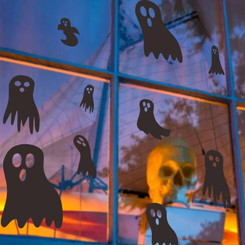 Happy Halloween Wall Stickers Halloween Decoration Stickers for Halloween Eve Party Supplies Halloween Wall Decals DIY Window Art Decoration Halloween Wall Decor Spider Bats Sticker in Saudi Arabia