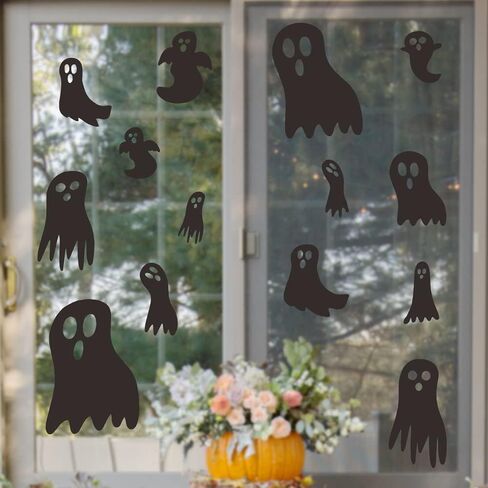 Happy Halloween Wall Stickers Halloween Decoration Stickers for Halloween Eve Party Supplies Halloween Wall Decals DIY Window Art Decoration Halloween Wall Decor Spider Bats Sticker in Saudi Arabia